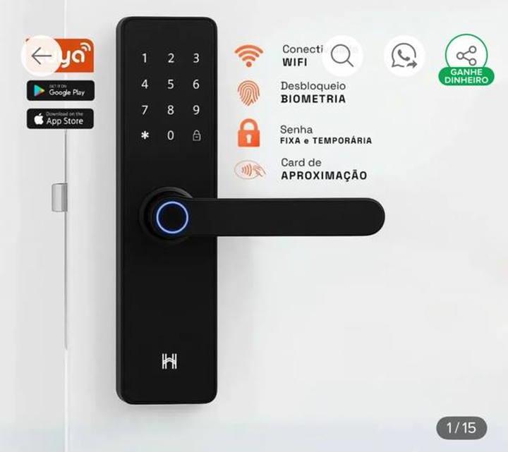 Foto de Fechadura eletrônica digital com biometria e Wi-Fi — lacrada