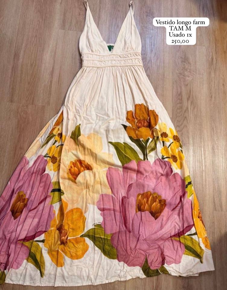 Foto de Vestido longo Farm florido, tamanho M